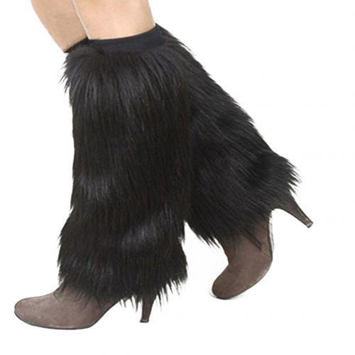 Winter Fashion Solid Color Women Boot Covers Warm Furry Faux Fur Leg Warmers