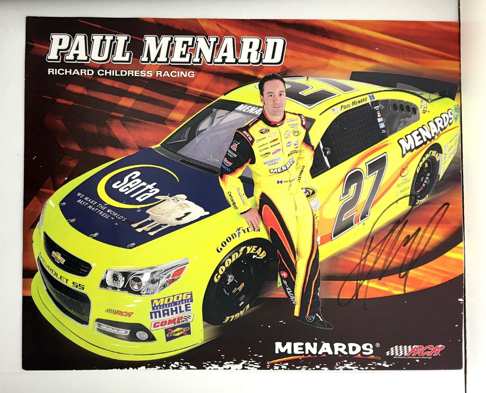 Paul Menard Signed 8x10 Photo Poster painting Promo Hero Card Postcard NASCAR  SHIP Auto AU