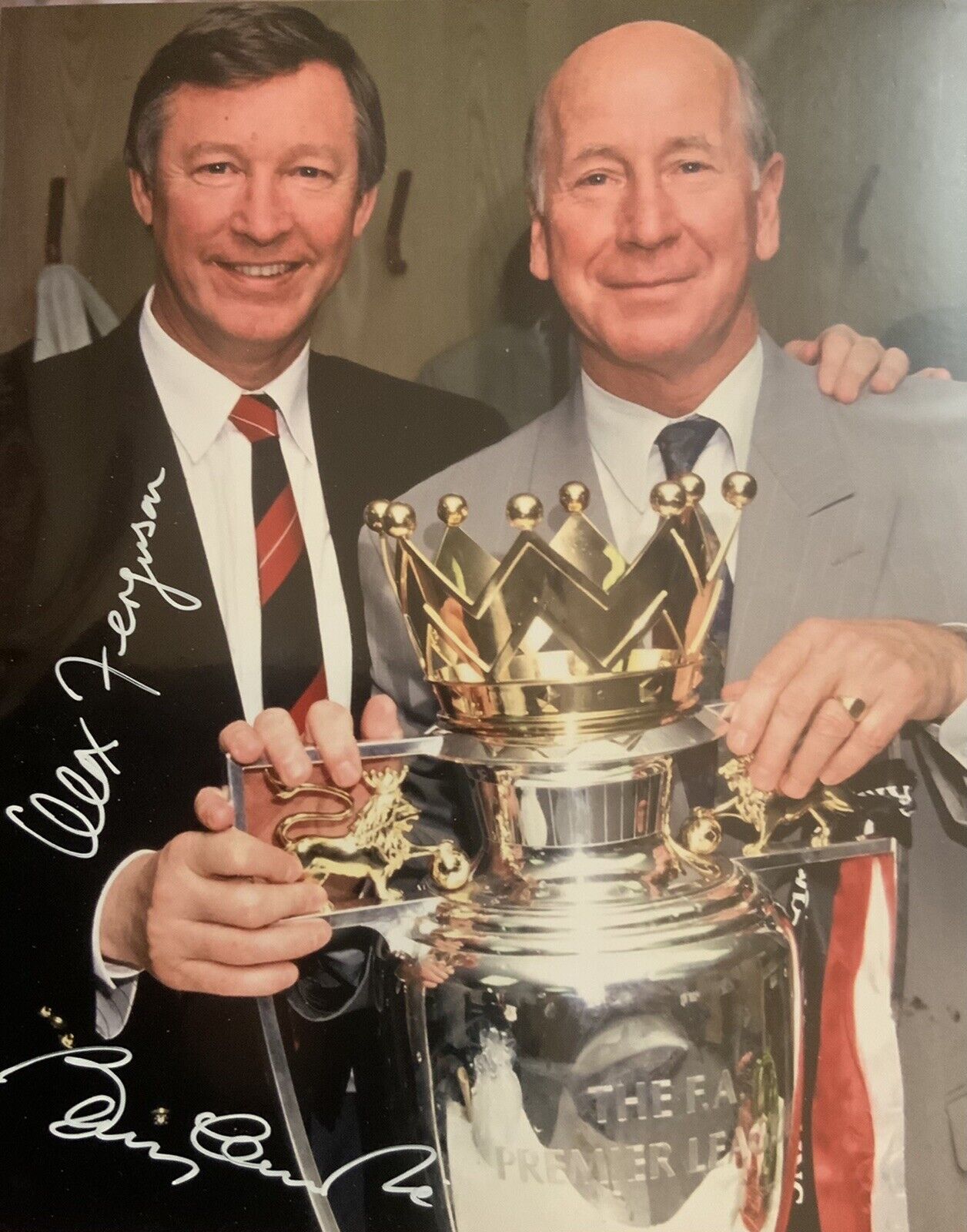 Sir Alex Ferguson and Bobby Charlton Signed 10 X 8” Photo Poster painting. COA