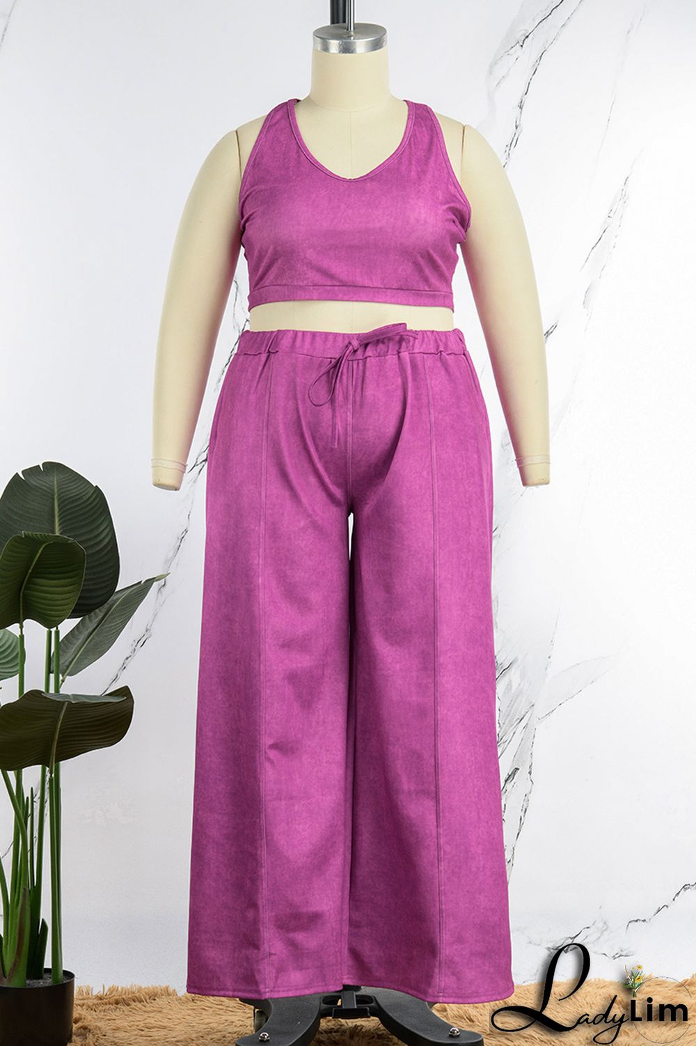 Black Gray Casual Solid Vests Pants O Neck Plus Size Two Pieces