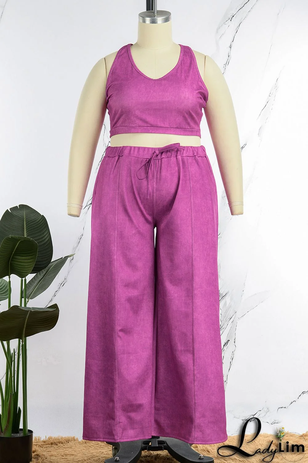 Black Gray Casual Solid Vests Pants O Neck Plus Size Two Pieces