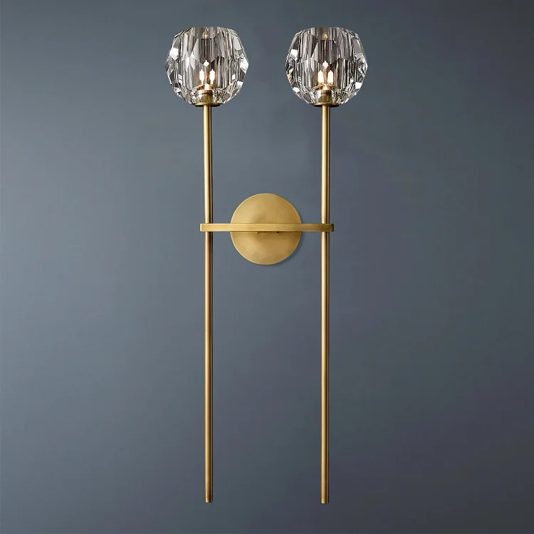 Boule De Double Crystal Ball Wall Lighting Fixtures, Clear Crystal Led Wall Lights for Living Room Vjlight