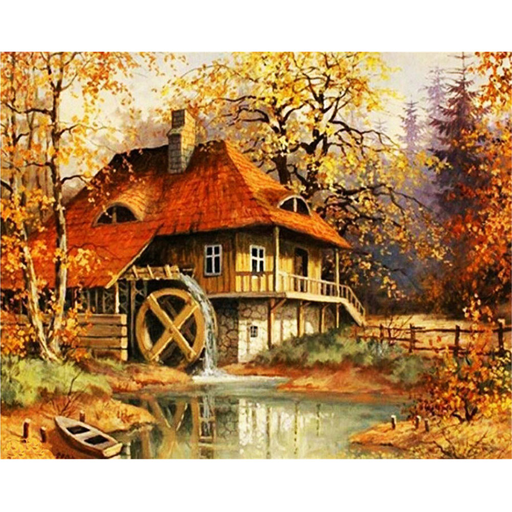 

Lakeside House - Round Drill Diamond Painting - 40*30CM, 501 Original