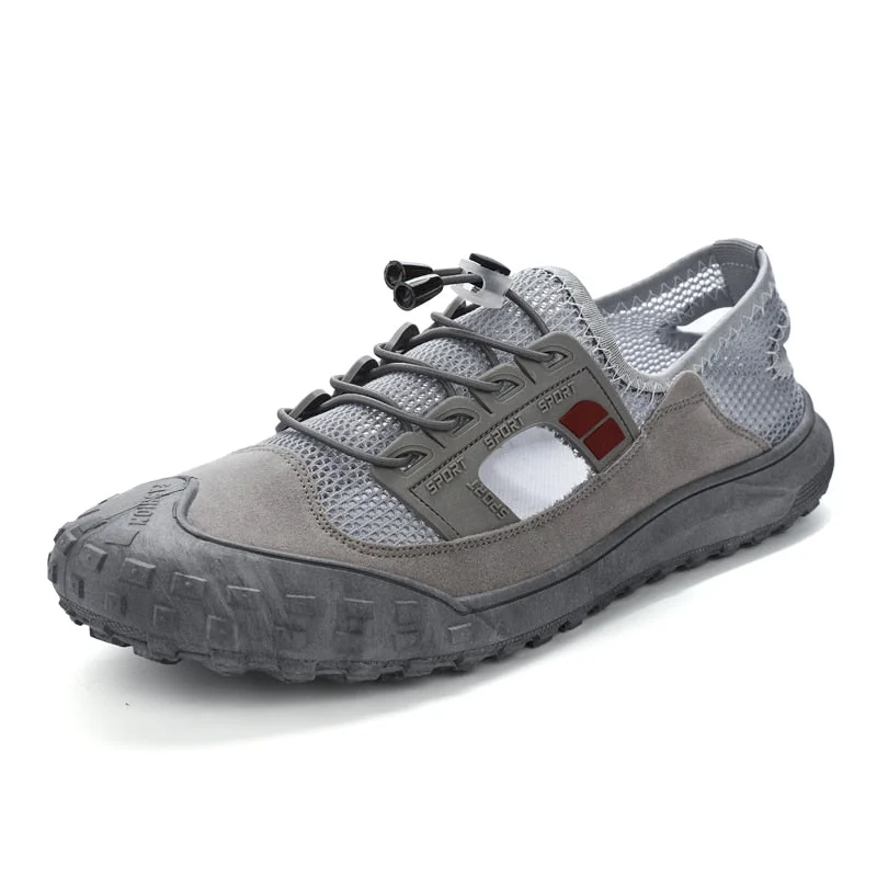 school supplies  New Trekking Mountain Shoes Men Outdoor Athletic Shoes Wearable Sports Upstream Shoes For Man Light Elastic Band Trainers