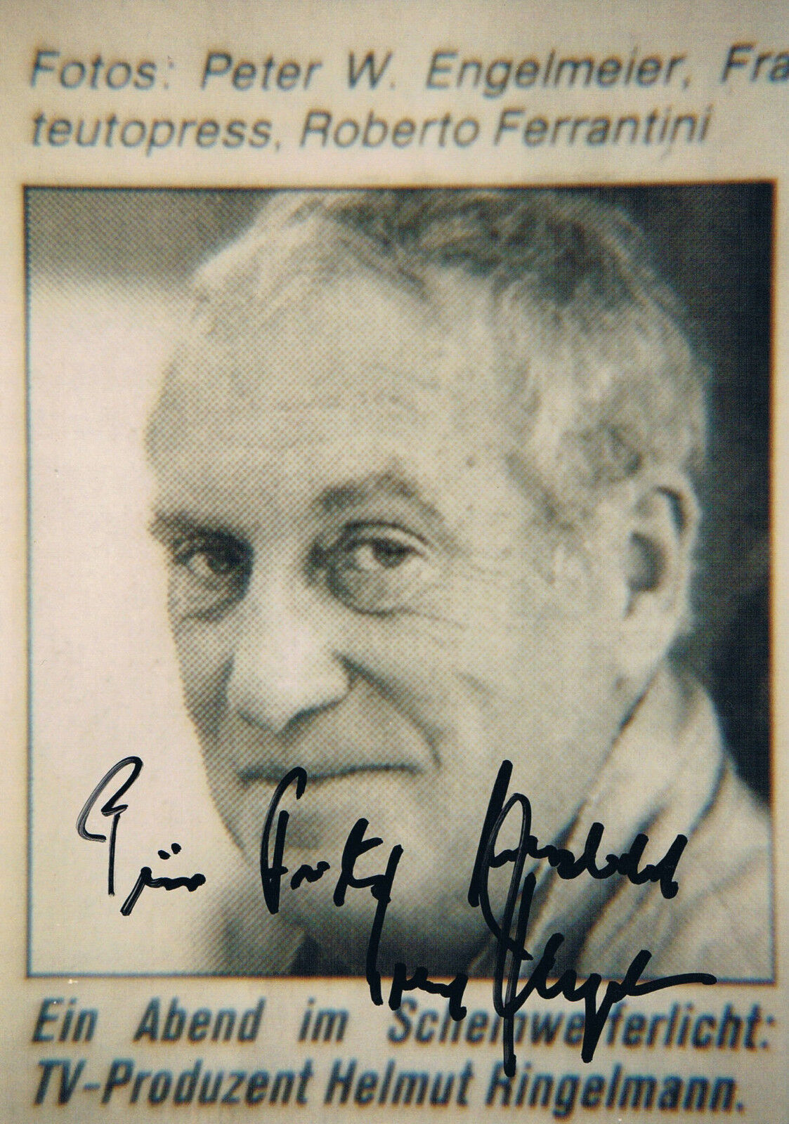 Helmut Ringelmann 1926-2011 autograph signed Photo Poster painting 5x7
