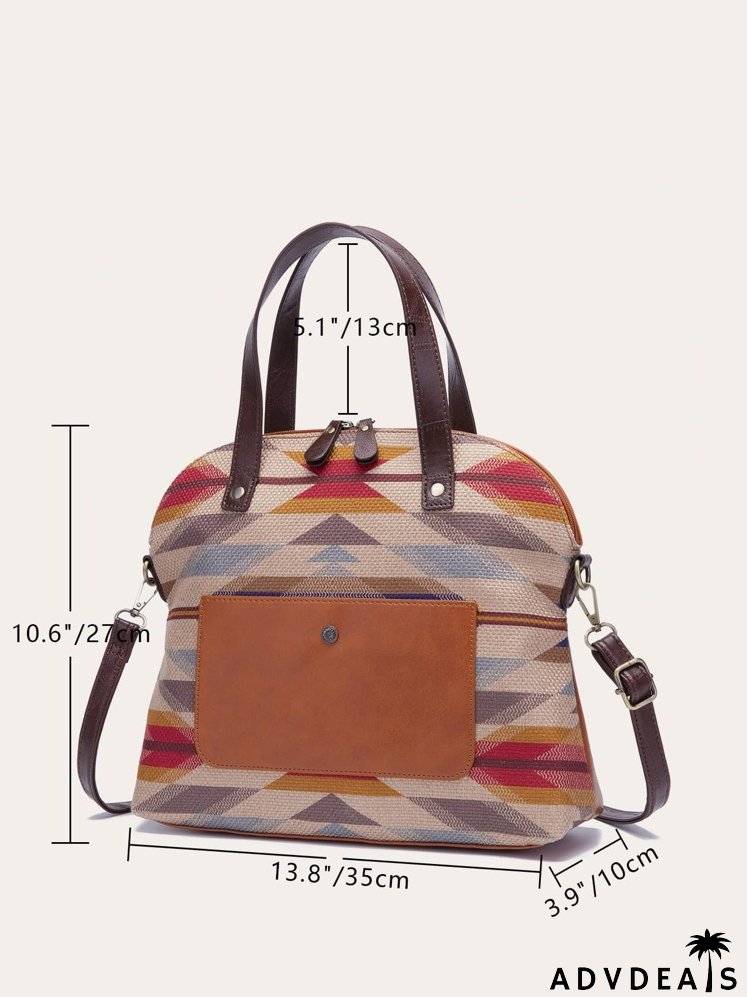 Geometric Print Tote Bag