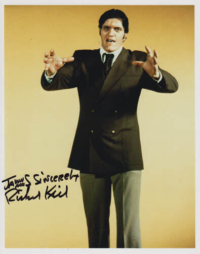 RICHARD KIEL (+) 007 JAMES BOND SIGNED AUTOGRAPH AS JAWS IN SPY WHO LOVED ME!