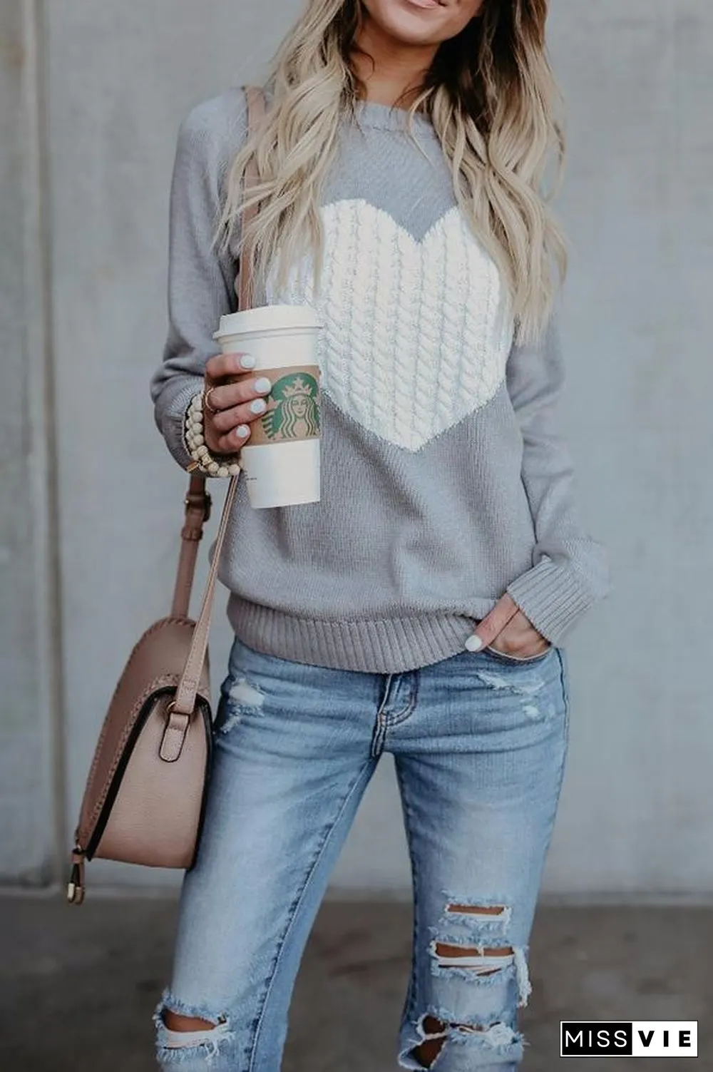 Casual Love Pattern Sweater (2 Colors) P10552
