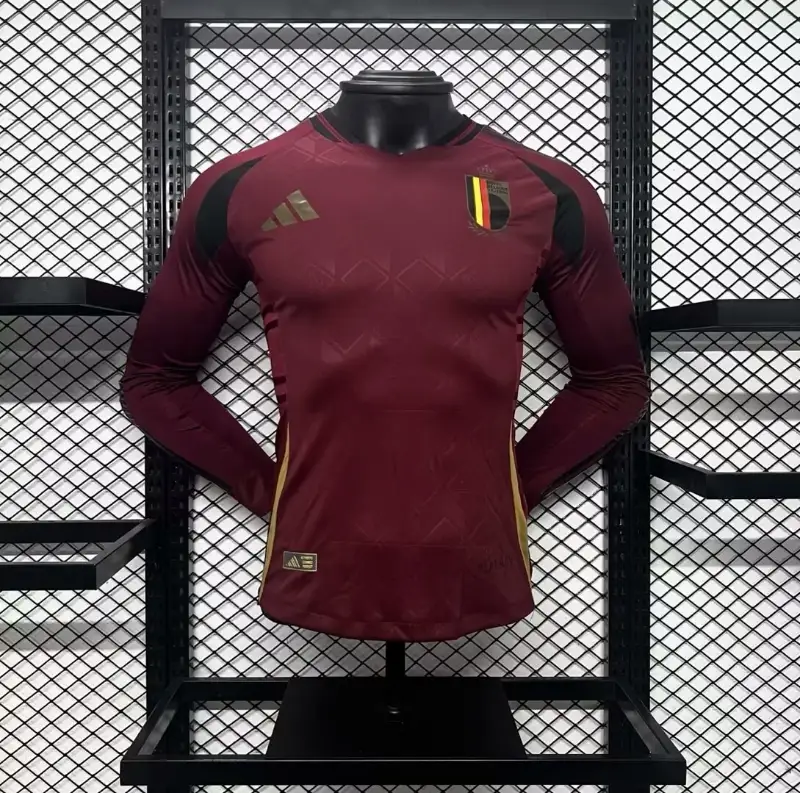 2024 Player Version Belgium Long Sleeve Soccer Jersey Home