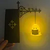 Ghost Bookshelf Lantern Hidden Metal Clip Warm Amber Light USB Rechargeable