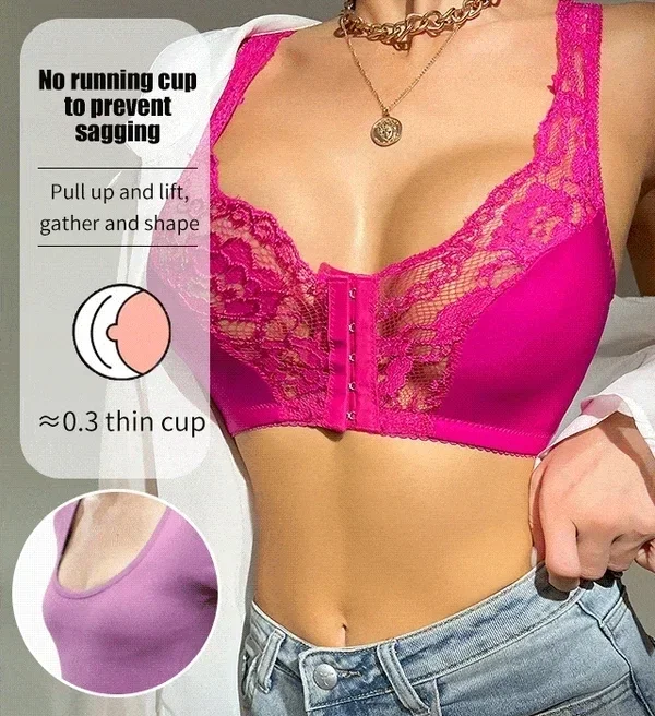LAST DAY 62% OFFFrench Lace Front Button Bra