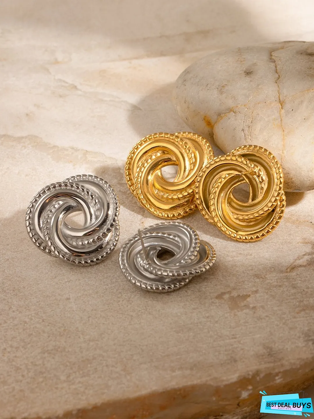 Stainless Steel Volution Stud Earrings