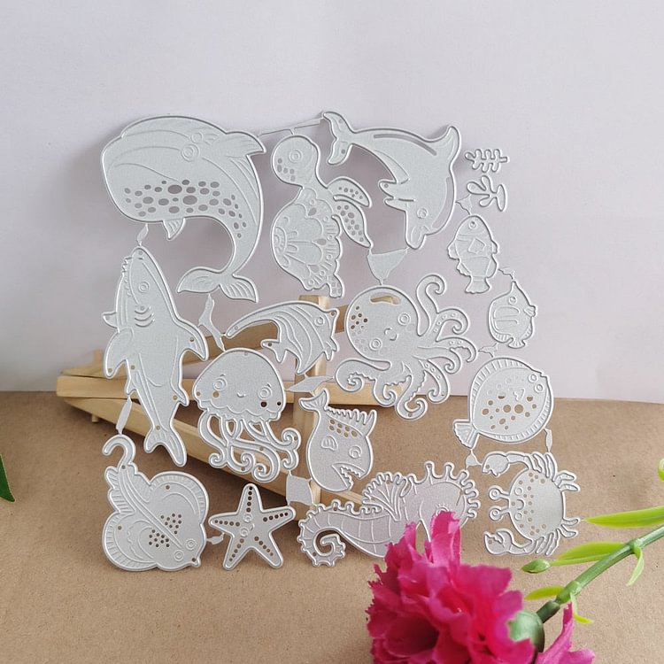 Metal cutting mould lovely undersea world and marine life fish scrapbook photo album art DIY knife mold
