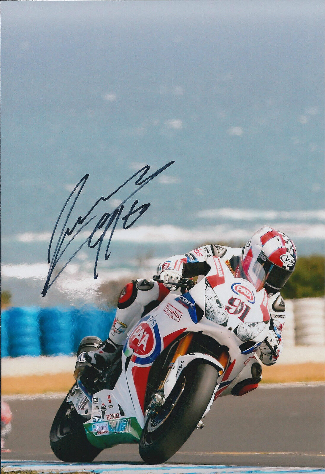 Leon HASLAM SIGNED Team PATA Honda Autograph Photo Poster painting AFTAL COA SUPERBIKE WSB Rare