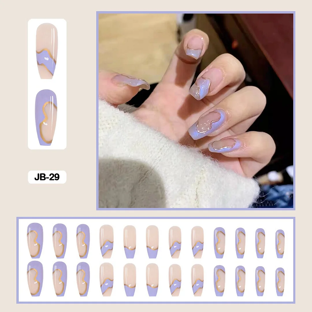 24Pcs/Box of Hand-painted Graffiti Punk Dark Flame Art Minimalist Removable Safe and Harmless False Nails Full Sticker Nail Art-Nail Inspo