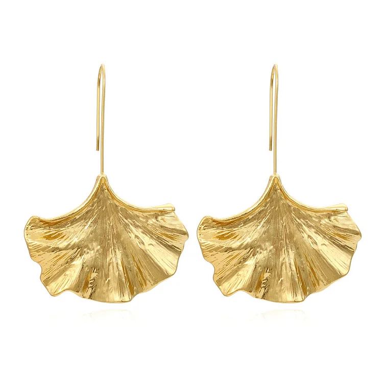 Flaxmaker Vintage Metal Leaf Earrings