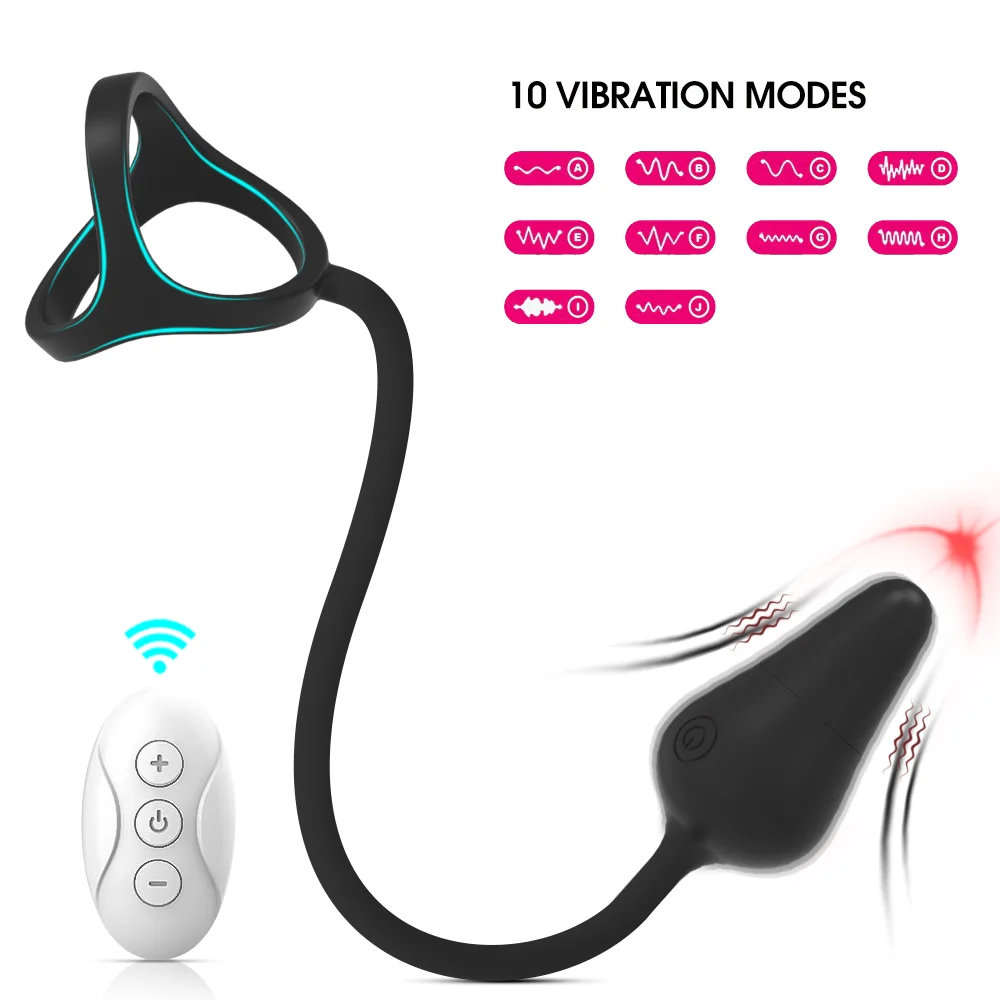 Vibrating Male Prostate Massager Anal Vibrator With Delay Ejaculation Penis Ring