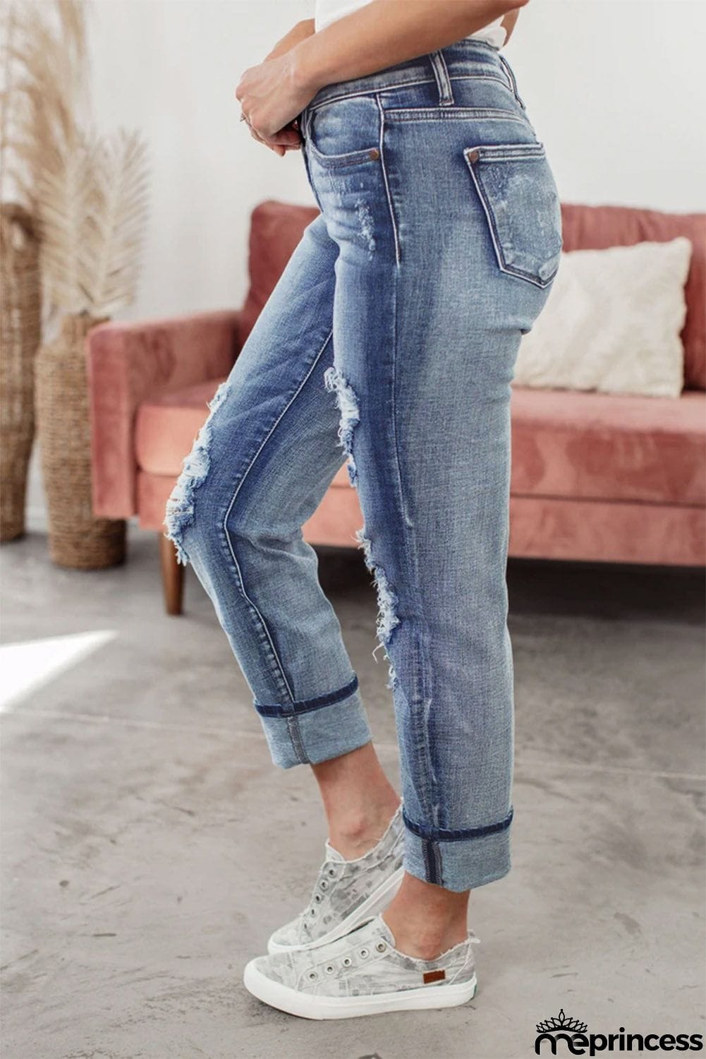 Bleach Splatter Boyfriend Straight Jeans