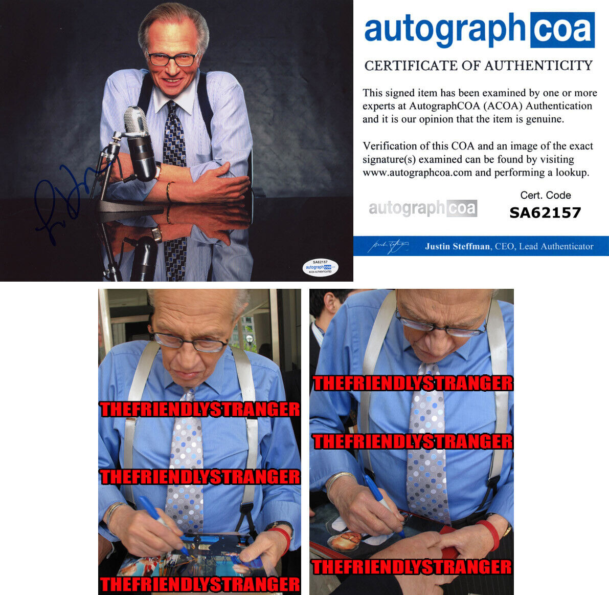 LARRY KING signed Autographed LARRY KING LIVE