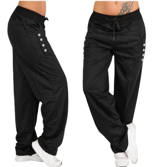 Women's Elastic Waist Straight Leg Bagger Joggers For Fall/Winter