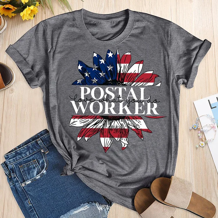 Independence Day Print Postal Worker Letter T-shirt-Annaletters