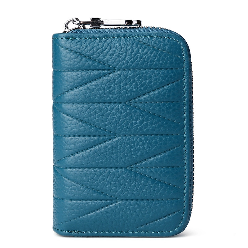 Korean Leather Multi-card Bit Zipper Card Bag Small Coin Purse Simple Organ Card Bag