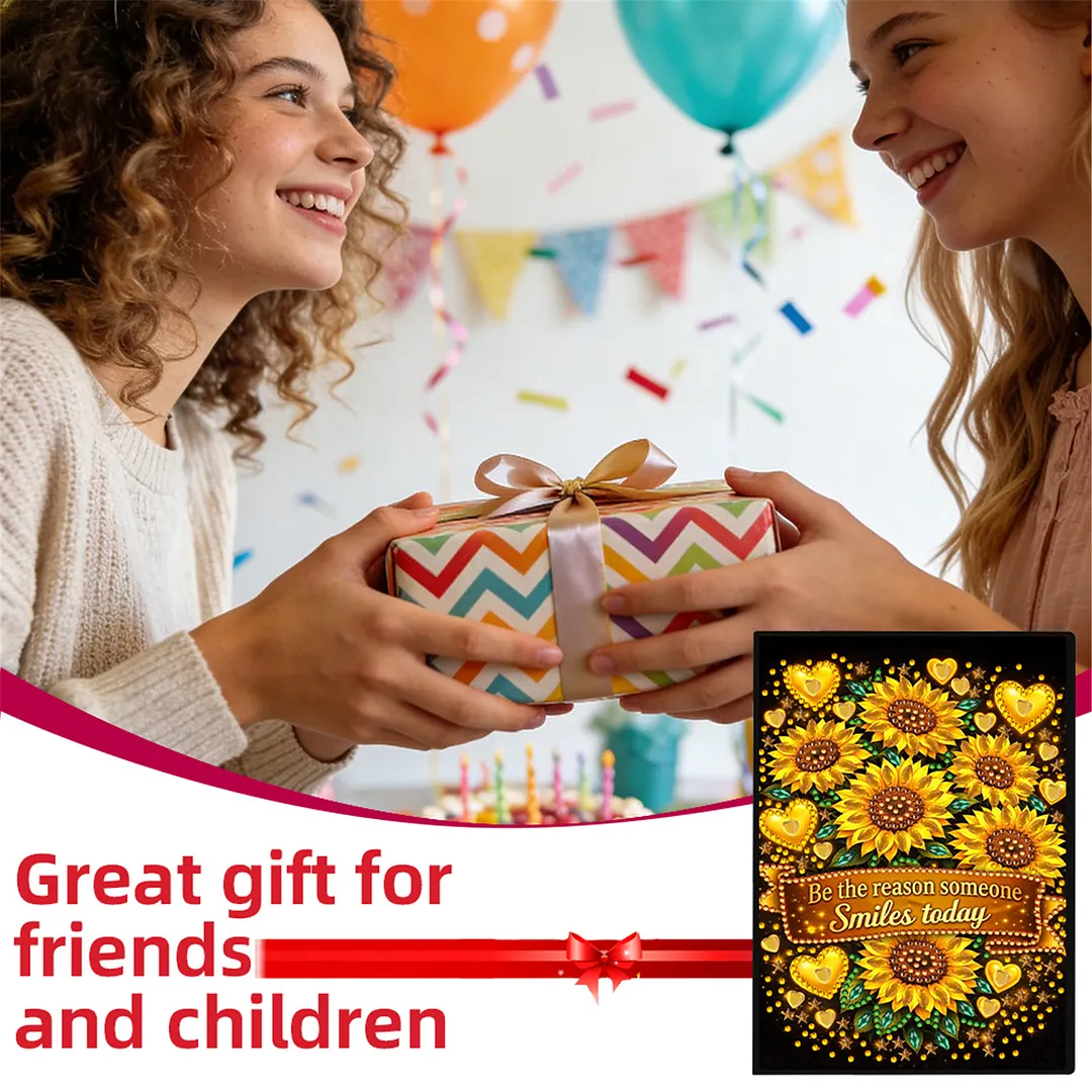 DIY Flower Diamond Painting Journals Notebooks 50 Pages A5 No Lines Special Shaped Diamond Art Kits for Beginners Craft Lovers and Artists (Sunflower)
