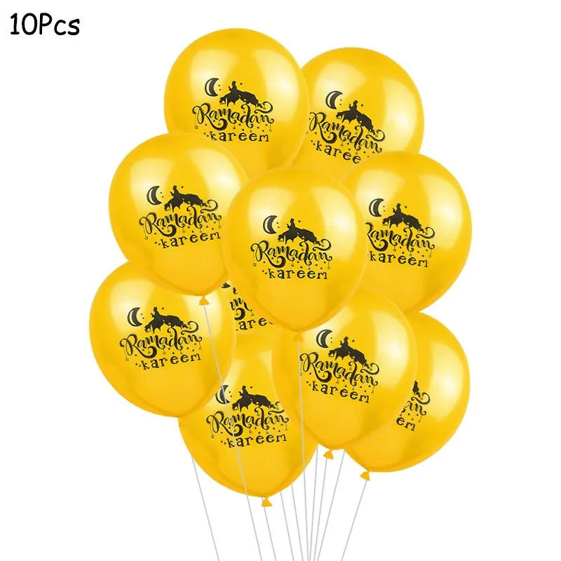 Eid Mubarak Balloons Eid Decoration Sticker Banner Helium Balloon Ramadan Mubarak Muslim Islamic Festival Party DIY Decorations