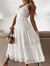 Crochet Lacy Sleeveless Midi Dress
