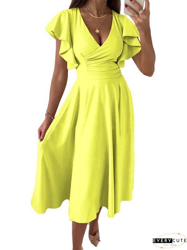 Party Dress with Flutter Sleeves