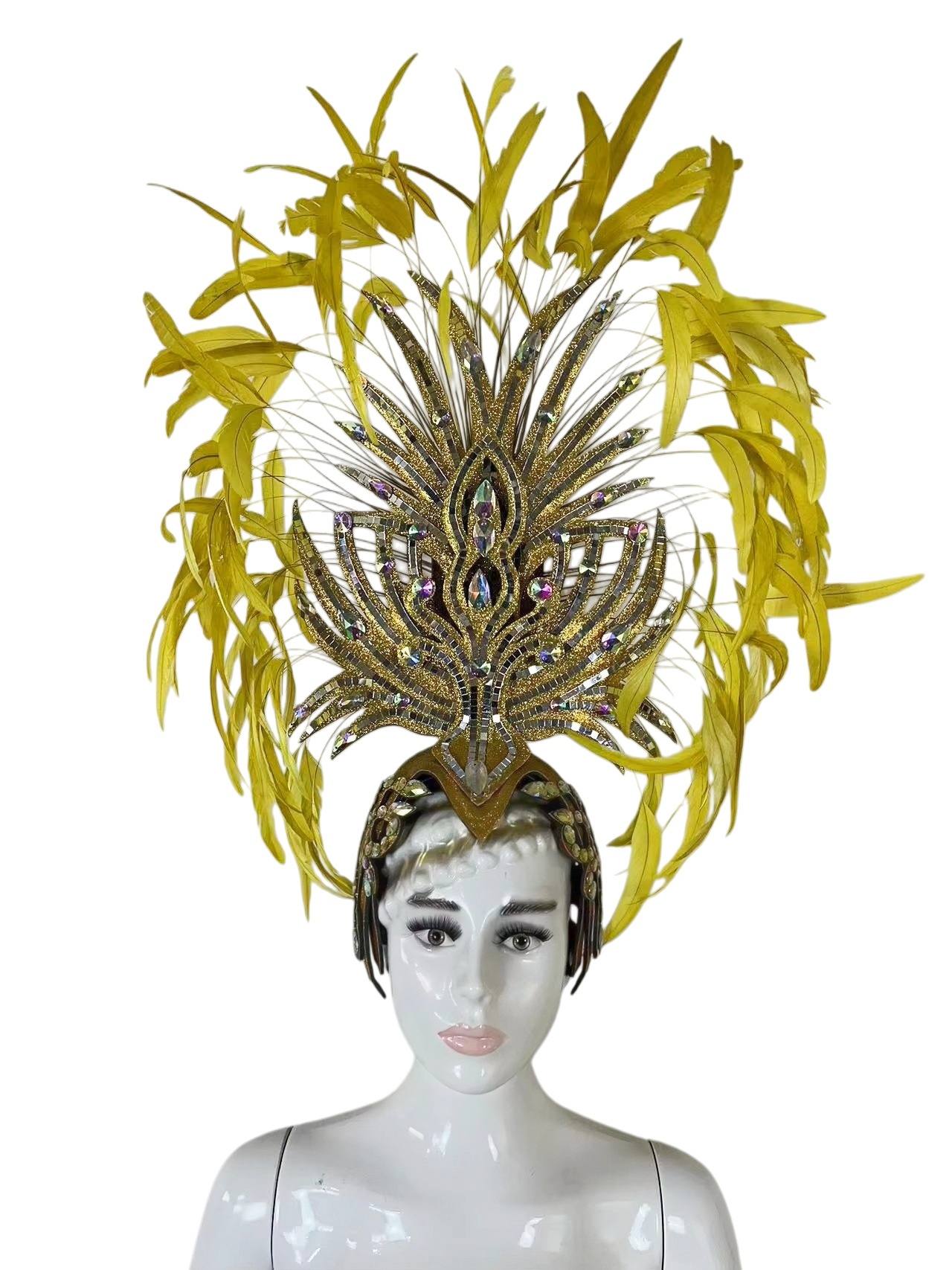 VCSHOES Feather headdress samba costume carnival halloween party bar performance hat makeup dance wings parade