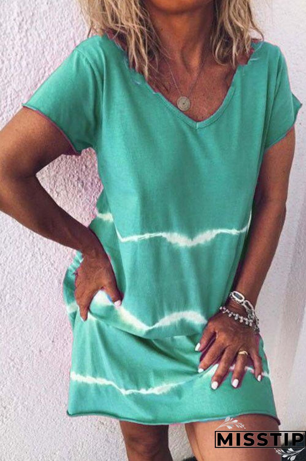 Beach Tie Dye Casual Mini Dress