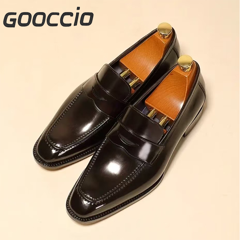 NJ217 Italian Cordovan Dress Shoes/Loafer Shoes For Men GOOCCIO  