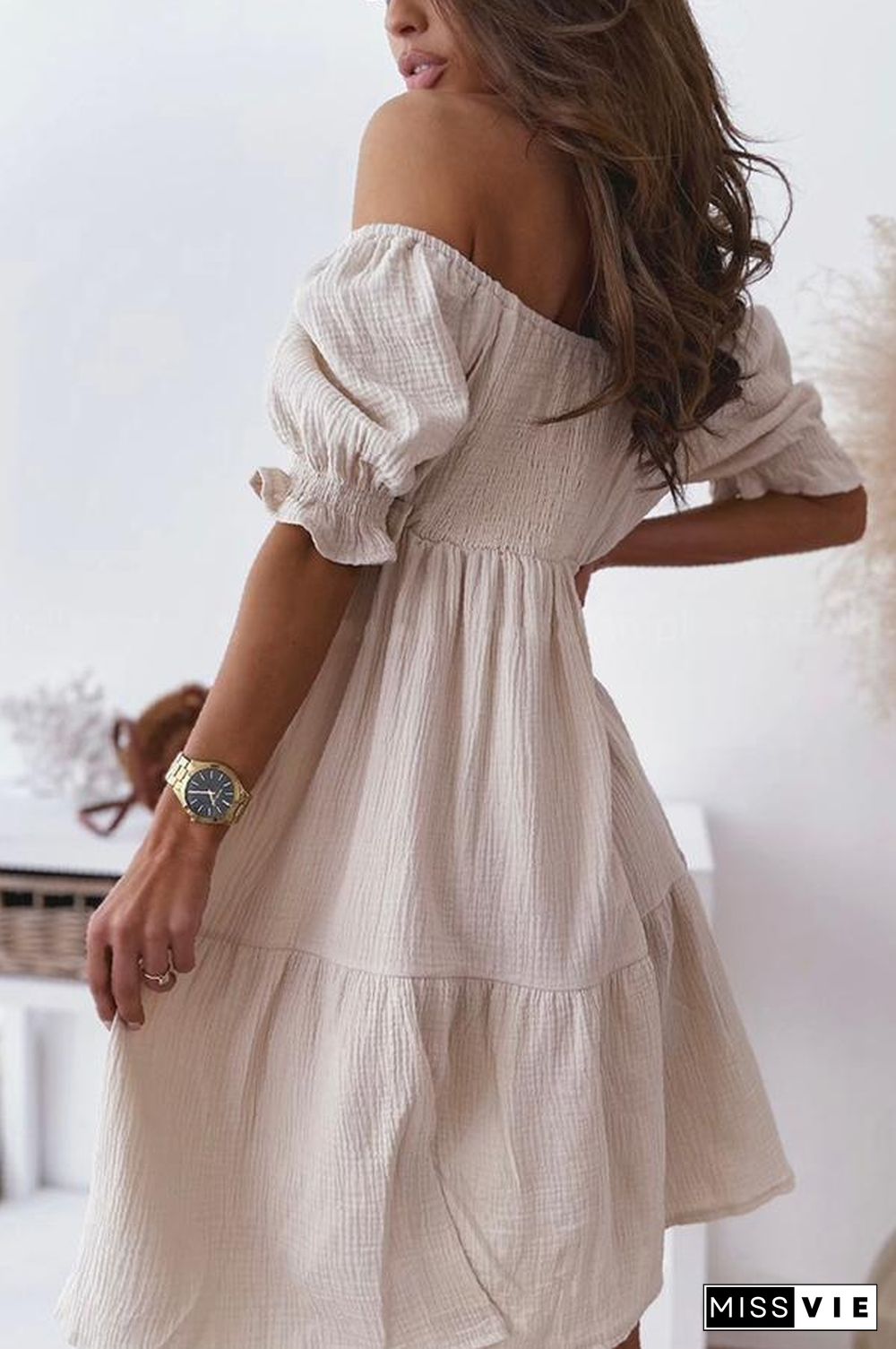 Enchanted Off The Shoulder Smocked Loose Dress