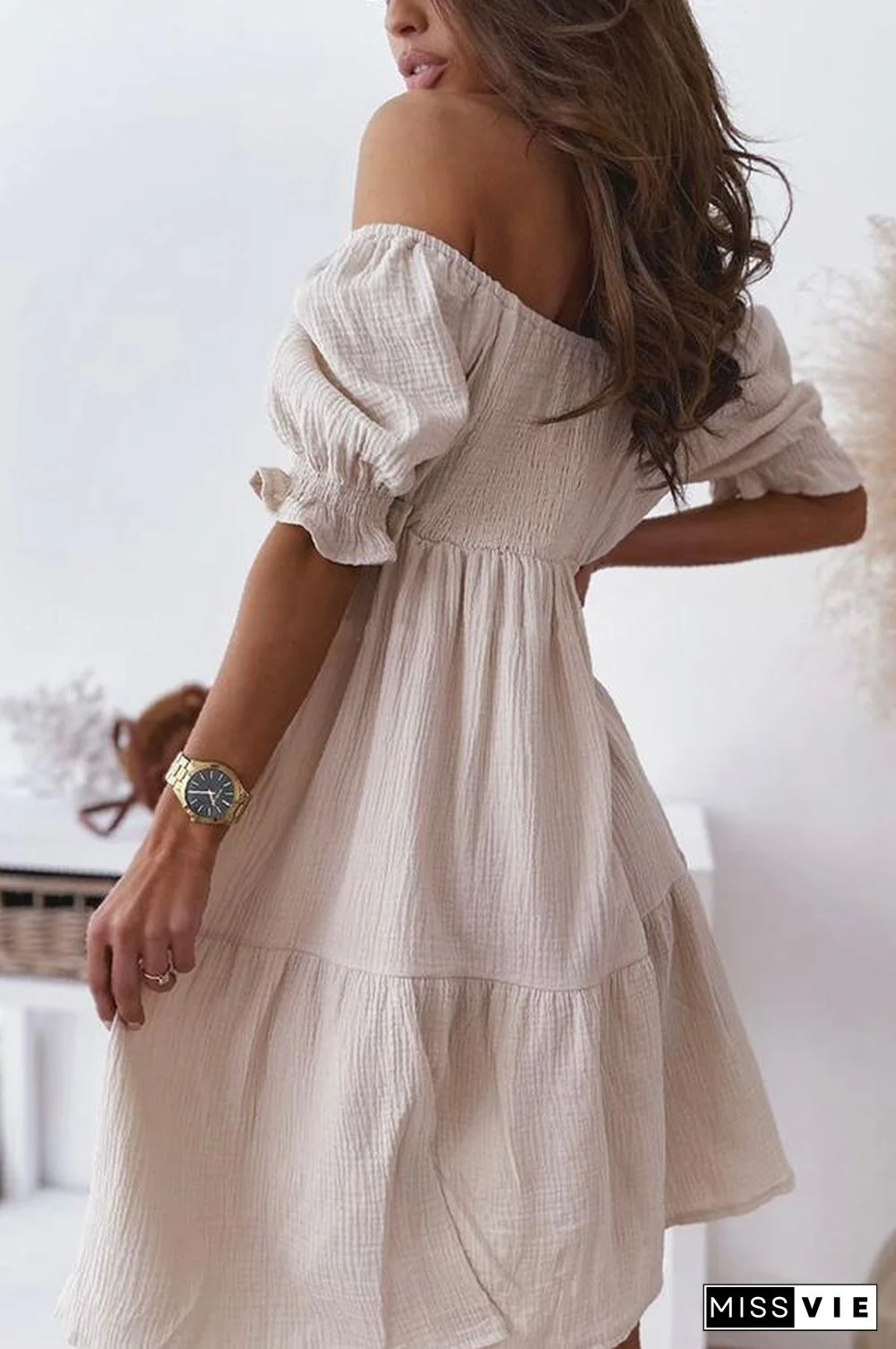 Enchanted Off The Shoulder Smocked Loose Dress