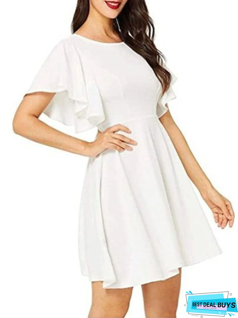 Solid Dress Loose Multicolor Dress Women White Dresses