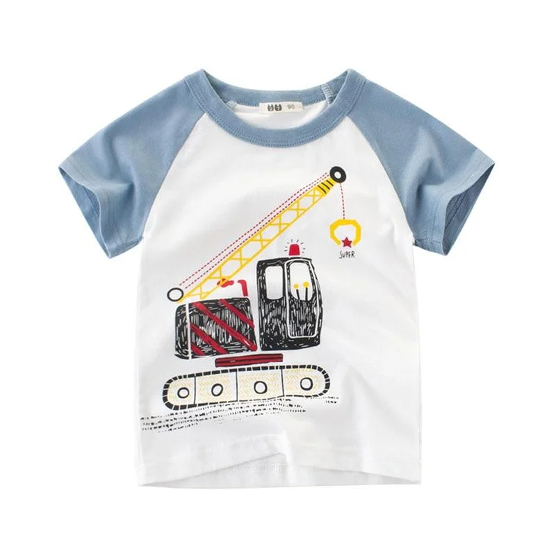 2021 Children Boys T-shirts Summer Baby Girls Tops Clothes 2-8Y Kids Boy Short Sleeve T shirt Outfit Toddler Cotton Cartoon Tees