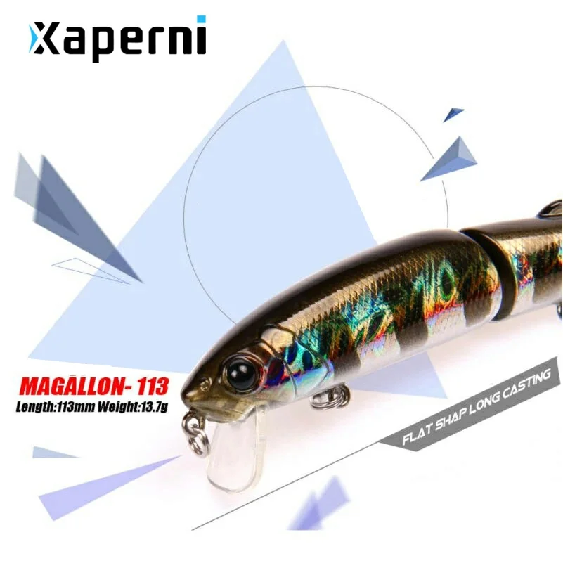 Retail Xaperni 2017 hot model fishing lures hard bait  113mm 13.7g  minnow equiped quality professional black or white hooks