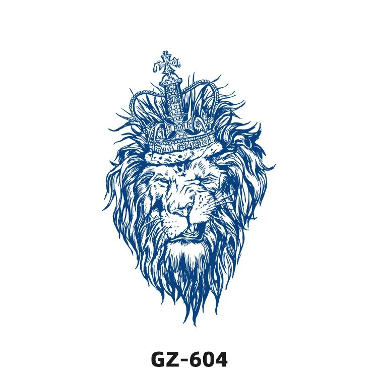 Sdrawing 2022 New Punk Trend Temporary Tattoo Lion Tiger Animal Pattern Juice Tattoo Waterproof Lasting Hot Girl Y2k Fake Tattoo