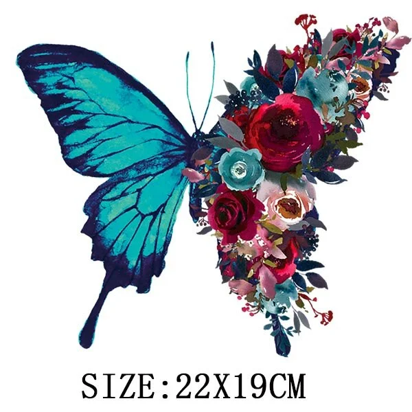 Beautiful Butterfly Patches On Clothes DIY Washable Thermal Sticker On Hoodies Bag Funny Design Iron On Transfer For T-shirt Hat