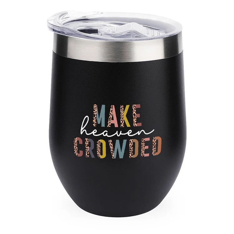 Make Heaven Crowded Half Leopard White Stainless Steel Insulated Cup - Heather Prints Shirts