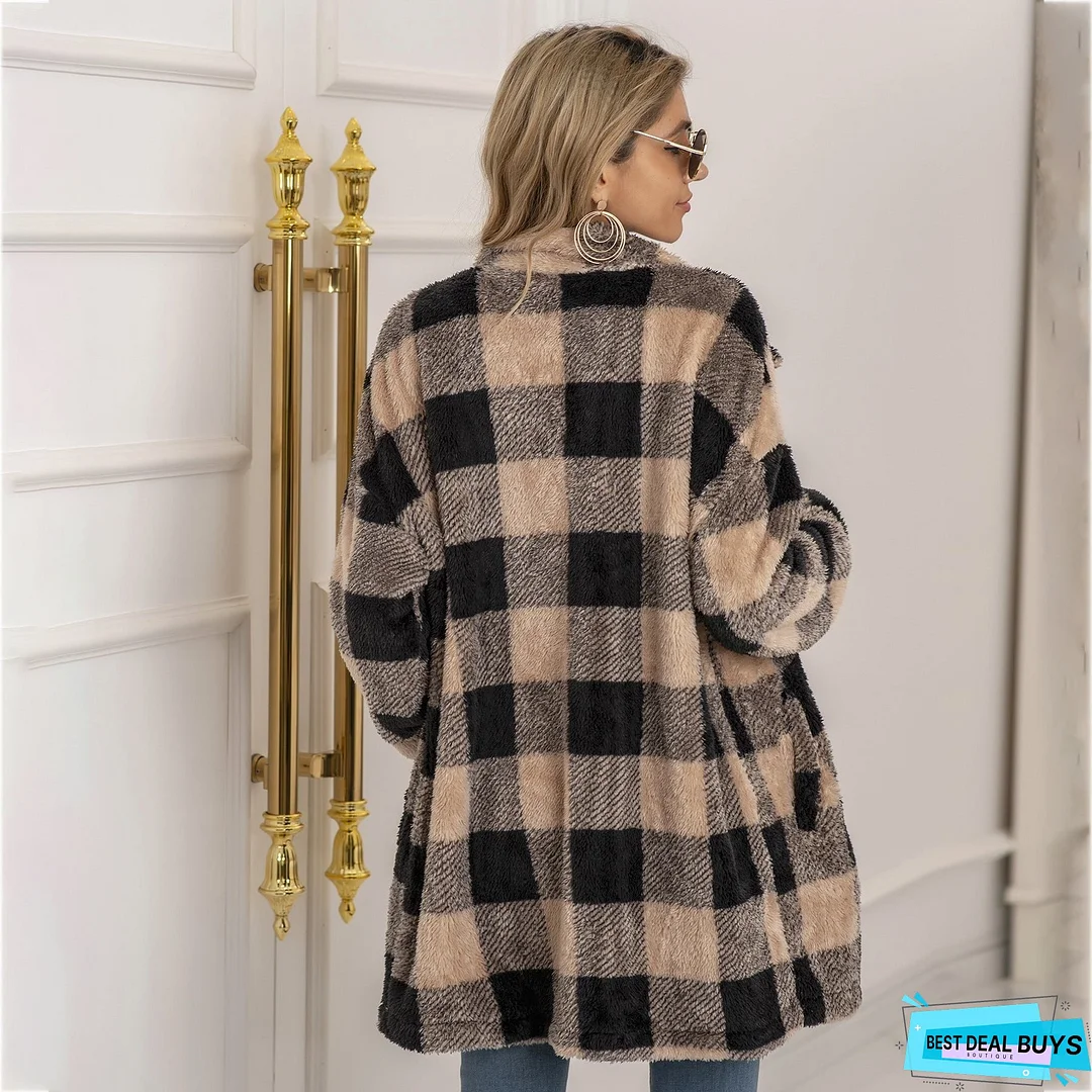 Plaid Flannel Shacket Jacket Women