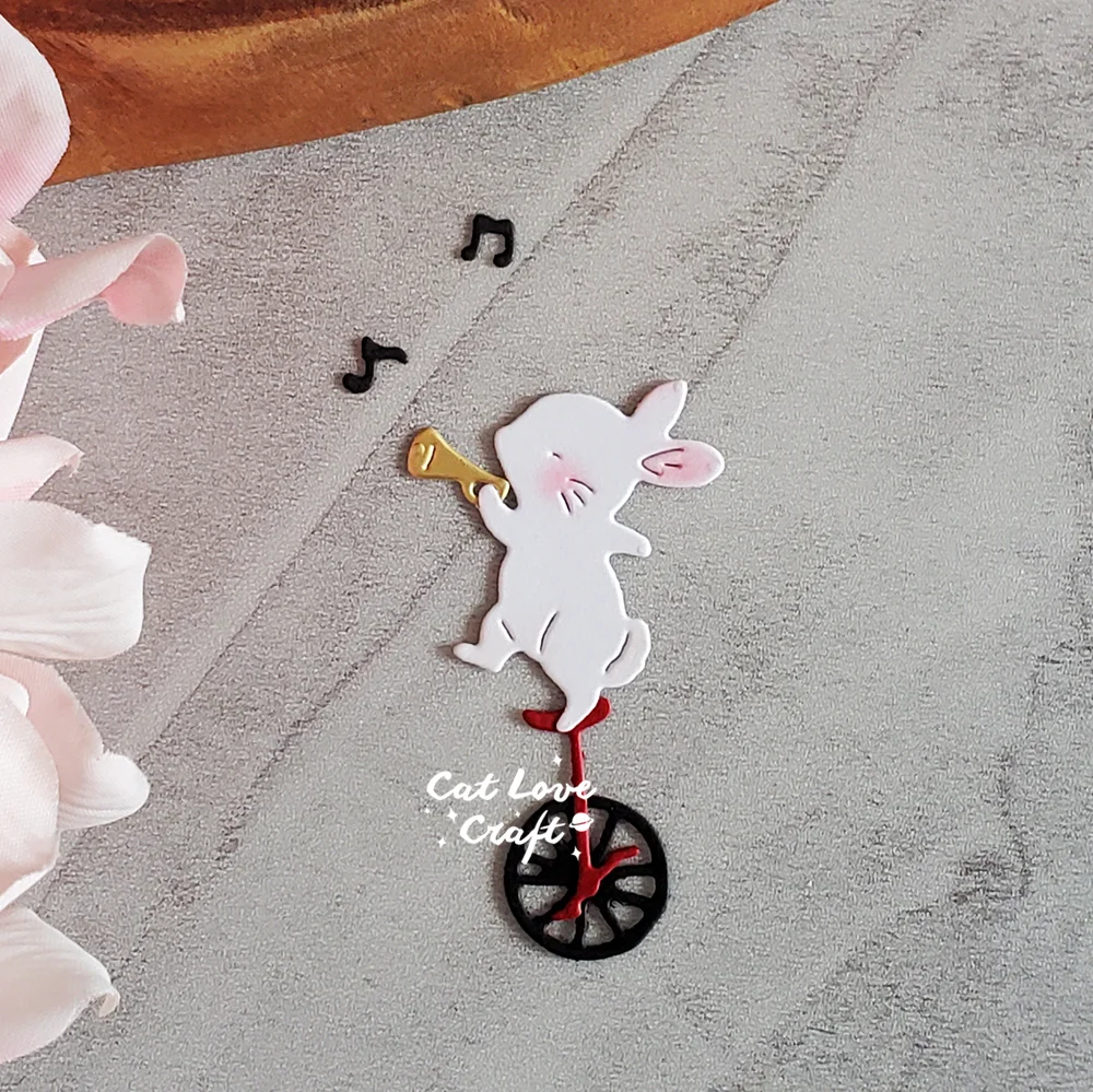 Nigikala Rabbit Acrobatic Metal Cutting Dies Scrapbooking Mold Knife Stencil Die Cuts Card Making DIY Craft Embossing New Die For