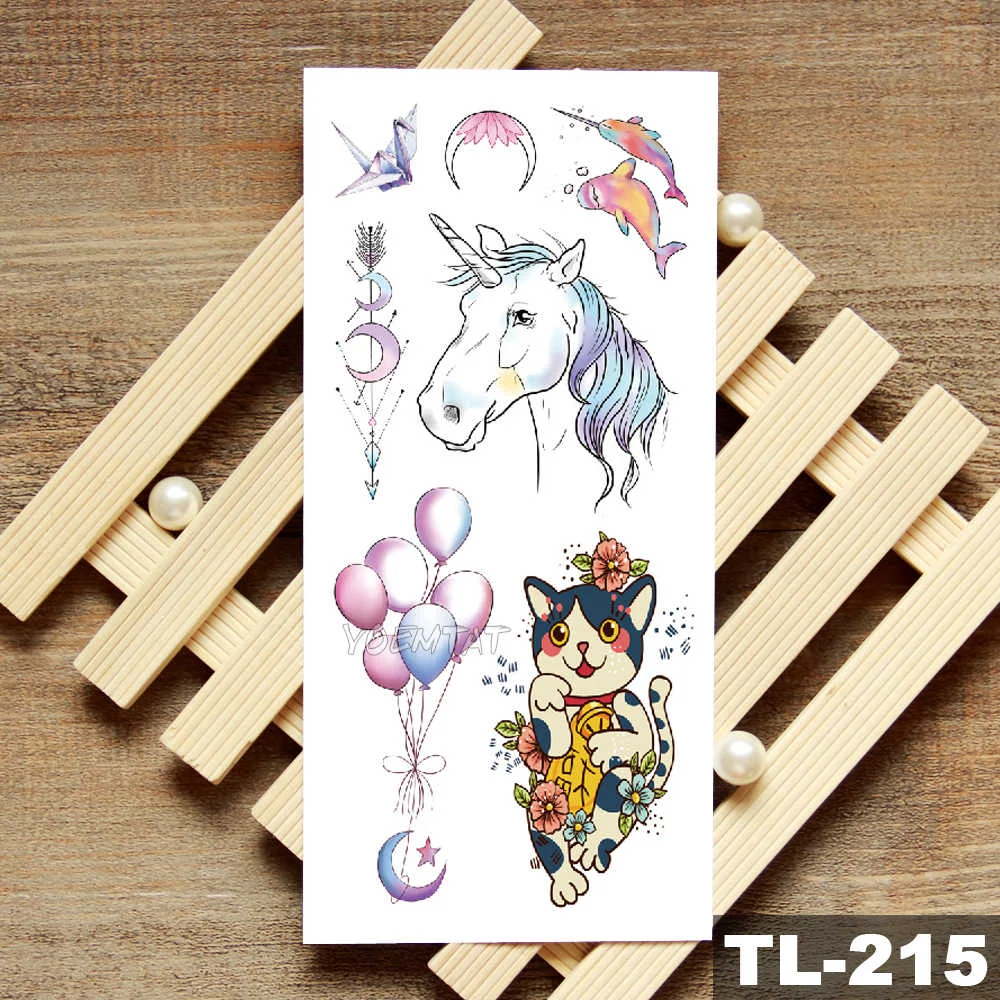 Sdrawing Owl Compass Waterproof Temporary Tattoo Sticker Flower Wolf Mountain Flash Tattoos Body Art Fake Arm tatoo Women