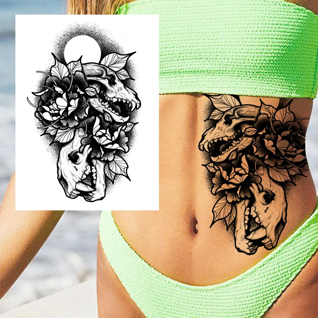 Sdrawing Butterfly Flower Temporary Tattoos For Women Girls Lace Feather Geometry Tattoo Sticker Fake Rose Sexy Tatoos Decor