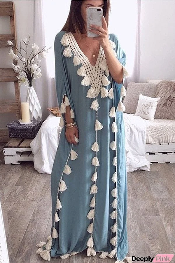 V-neck blouse evening dress