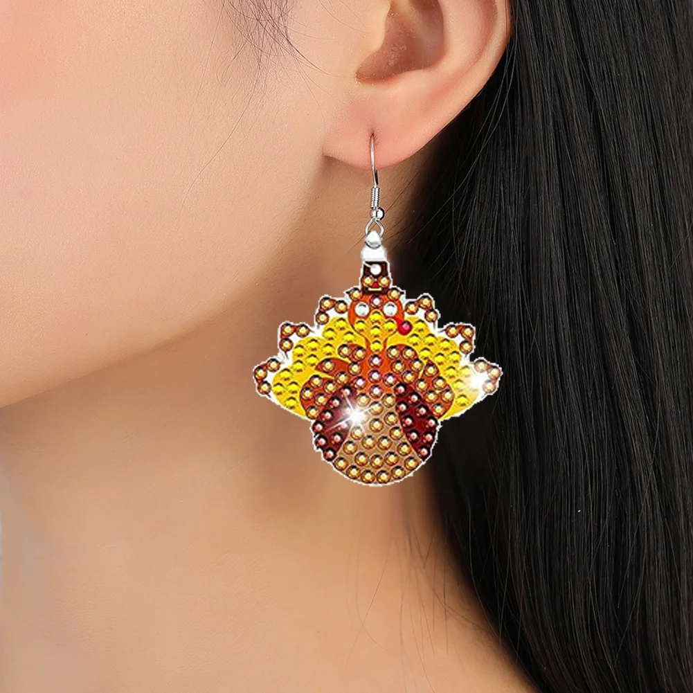 10 Pairs Double Sided Diamond Painting Earrings Gift for Women Girls 