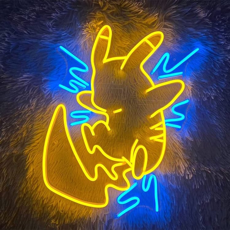 Custom Animal Neon Sign Pikachu Neon Sign Cute Cartoon Neon Sign Personalized Gift Kids Gift Room Decor Home Decor Gifts