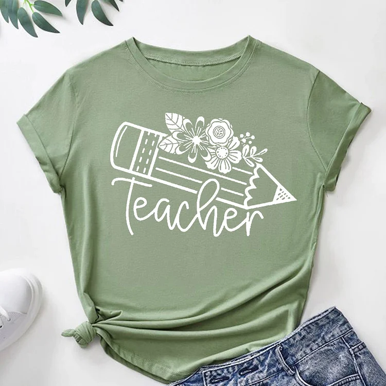 Teacher Pencil Flower   T-Shirt Tee-06987