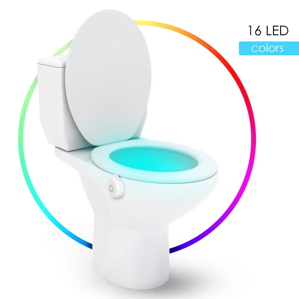 16 Colors LED Motion Sensor Toilet Light Battery Operated Bright Night Lamp